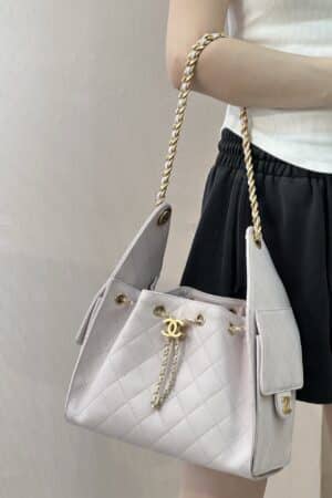 [샤넬] 25백 호보 스몰 핑크 캐비어 AS5293