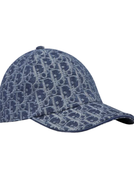 [디올] 오블리크 D-플레이어 캡 스톤워시드 데님 자카드