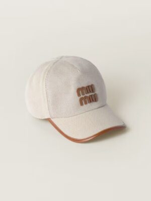 [미우미우] 캔버스 및 가죽 베이스볼 캡 5HC179 (3 COLORS)