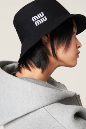 [미우미우] 드릴 버킷 햇 5HC196