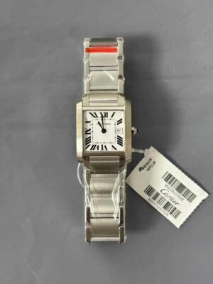 [까르띠에] 탱크 프랑세즈 미디엄 퀴츠 스틸 시계 W51011Q3