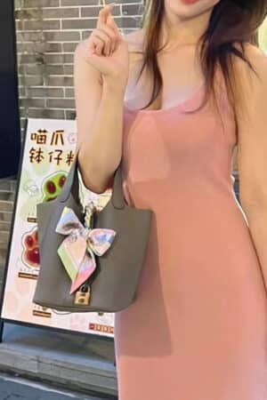 [에르메스] 피코탄 Picotin 8F Etain Clemence 금장 은장 핸드백