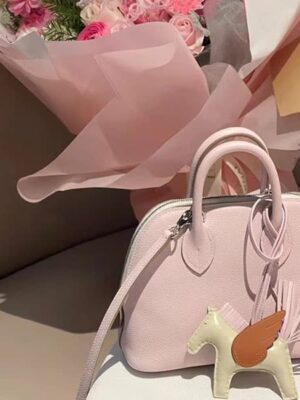 [에르메스] 미니 볼리드 09 Mauve Pale 산양가죽 숄더백