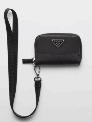 [프라다] 리나일론 및 사피아노 가죽 동전 지갑 2MR039