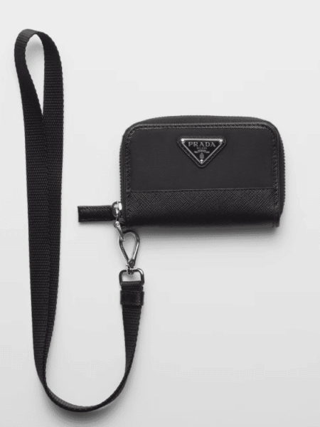 [프라다] 리나일론 및 사피아노 가죽 동전 지갑 2MR039