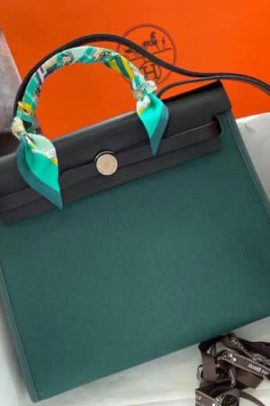 [에르메스] 켈리 kelly Herbag 31cm Z6 Malachite+블랙