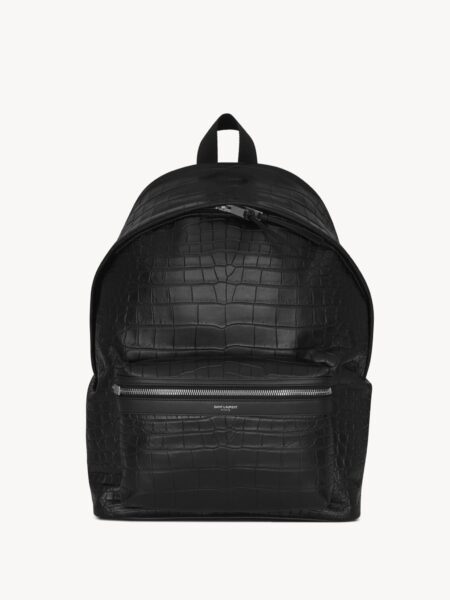 [생로랑] 크로커다일 엠보스드 레더 시티 백팩