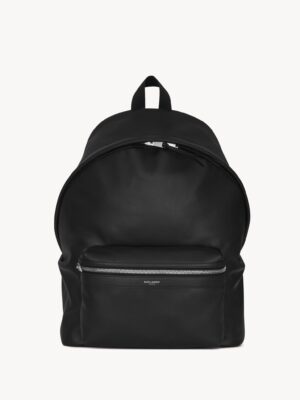 [생로랑] 블랙 워시드 레더 델라베 백팩