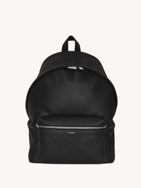 [생로랑] 블랙 워시드 레더 델라베 백팩