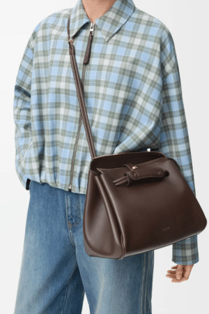 [로에베] 미디엄 마드리드 백 서플 카프스킨/다크브라우니