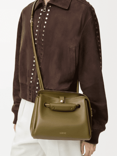 [로에베] 스몰 마드리드 백 서플 카프스킨/올리브