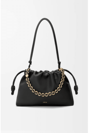 [로에베] 라지 플라멩코 펄스 나파 램스킨 블랙 A411FPDX01