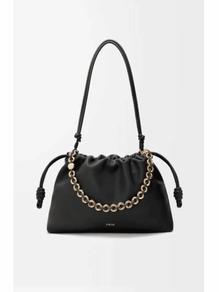 [로에베] 라지 플라멩코 펄스 나파 램스킨 블랙 A411FPDX01