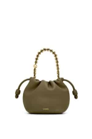 [로에베] 미니 플라멩코 펄스 나파 램스킨 카키 그린 A914CBPX03