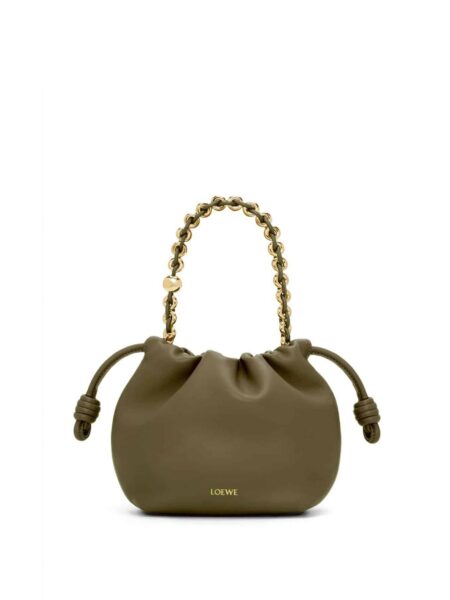 [로에베] 미니 플라멩코 펄스 나파 램스킨 카키 그린 A914CBPX03