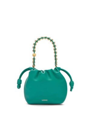 [로에베] 미니 플라멩코 펄스 나파 램스킨 에메랄드 그린 A914CBPX03-7831