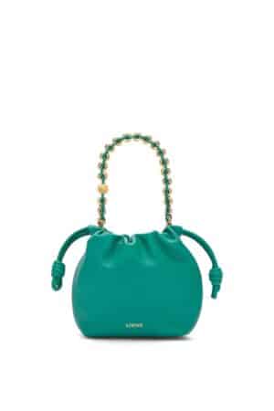 [로에베] 미니 플라멩코 펄스 나파 램스킨 에메랄드 그린 A914CBPX03-7831