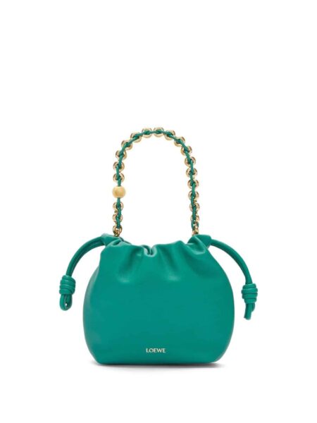 [로에베] 미니 플라멩코 펄스 나파 램스킨 에메랄드 그린 A914CBPX03-7831