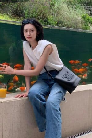 [셀린느] 퀴르 트리옹프 스몰 버킷 113783DU3.38NO