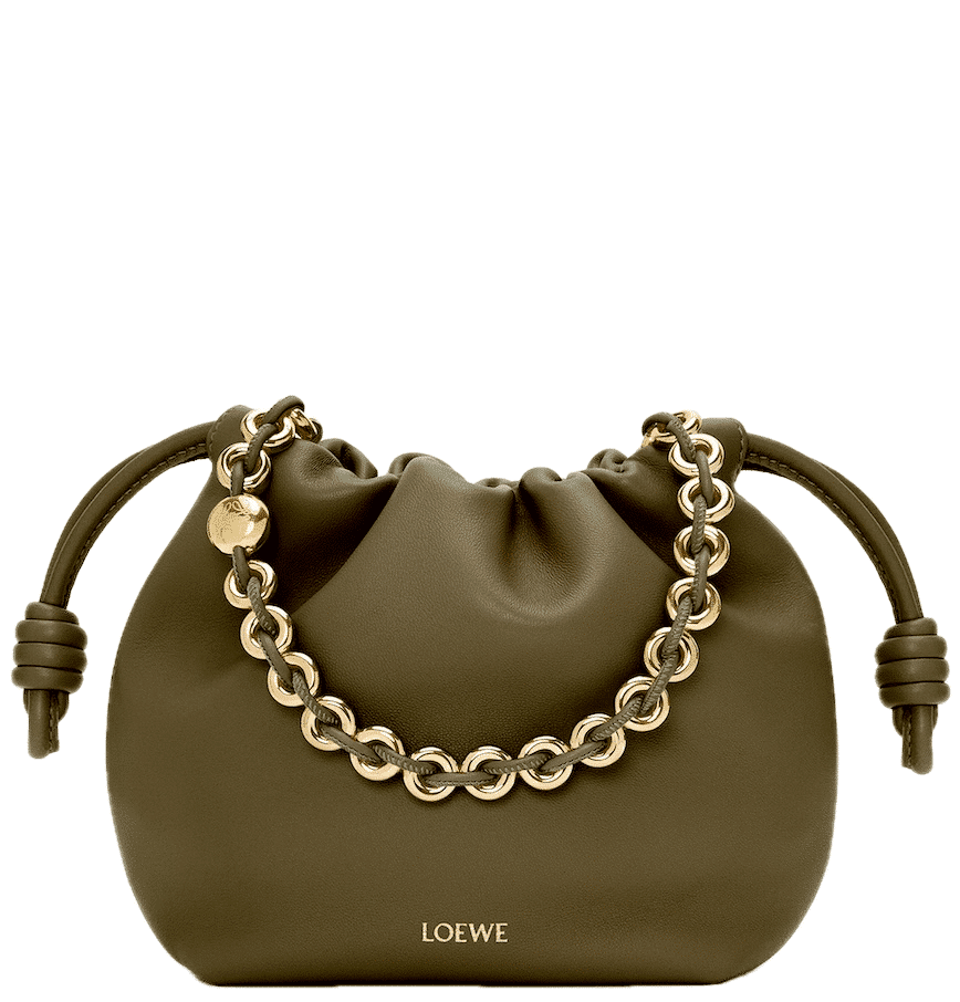 [로에베] 미니 플라멩코 펄스 나파 램스킨 카키 그린 A914CBPX03 - 이미지 2