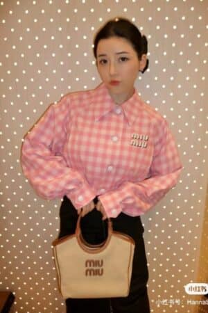 [미우미우] Ivy Canvas Tote Bag