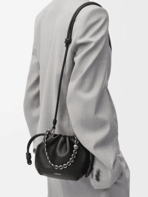 [로에베] 미니 플라멩코 펄스 나파 램스킨 블랙 A914CBPX03