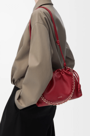 [로에베] 미디움 플라멩코 펄스 나파 램스킨 레드 A411FCRX02