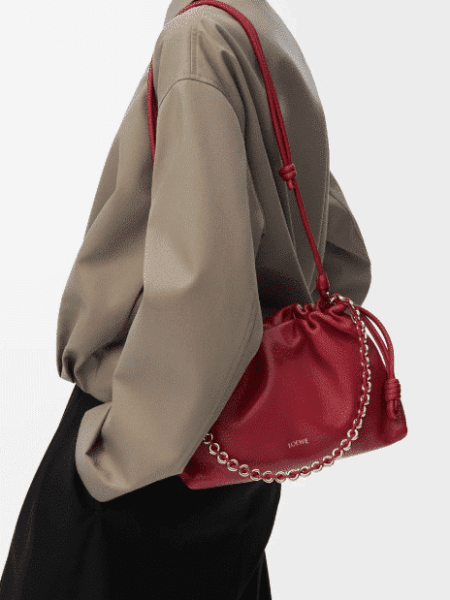 [로에베] 미디움 플라멩코 펄스 나파 램스킨 레드 A411FCRX02