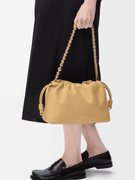 [로에베] 미디움 플라멩코 펄스 나파 램스킨 다크 버터 A411FCRX02