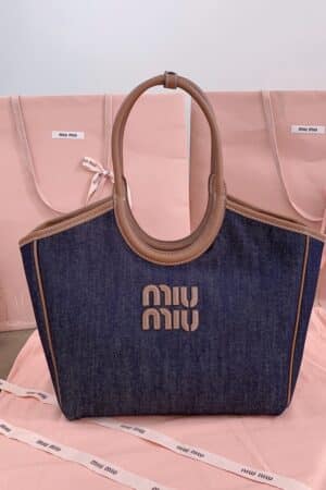 [미우미우] Denim and IVY leather bag
