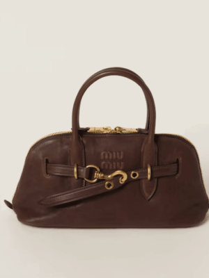 [미우미우] 아방뛰르 나파 가죽 탑 핸들 백 5BB168