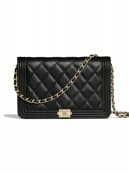 [샤넬] 보이 woc 램스킨 체인 크로스백 A80287