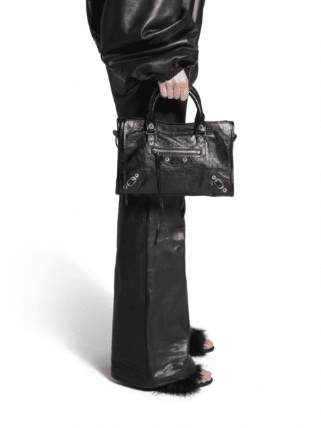 [발렌시아가] 르 시티 스몰 백 실버 장식 블랙 8114422AA9S1000