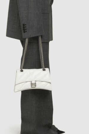 [발렌시아가] 크러쉬 스몰 퀼티드 체인백 옵틱 화이트 716351210J09001