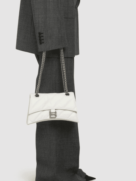 [발렌시아가] 크러쉬 스몰 퀼티드 체인백 옵틱 화이트 716351210J09001