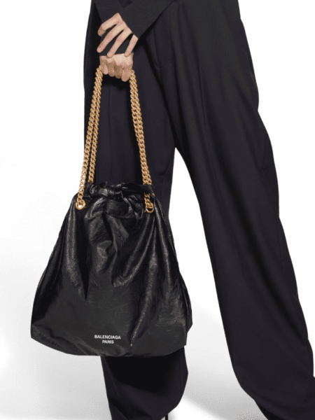 [발렌시아가] 크러쉬 미디엄 토트백 블랙 742941210IT1000