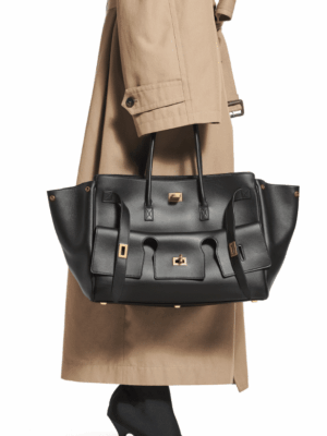 [발렌시아가] 벨 에어 미디엄 캐리 올 백 블랙 골드 장식8054812ABAV1000