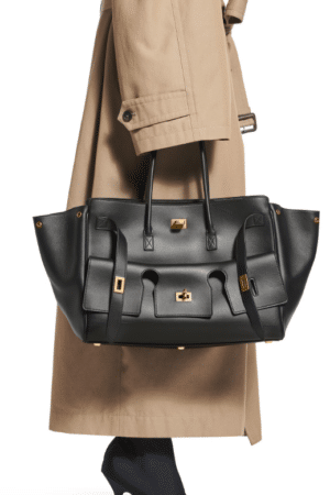 [발렌시아가] 벨 에어 미디엄 캐리 올 백 블랙 골드 장식8054812ABAV1000