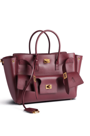 [발렌시아가] 여성 벨 에어 스몰 캐리 올 백 버건디 골드 장식 8125452ABAV6034