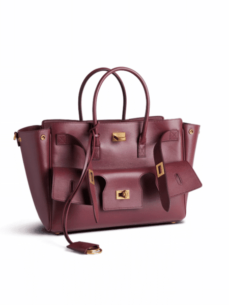 [발렌시아가] 여성 벨 에어 스몰 캐리 올 백 버건디 골드 장식 8125452ABAV6034