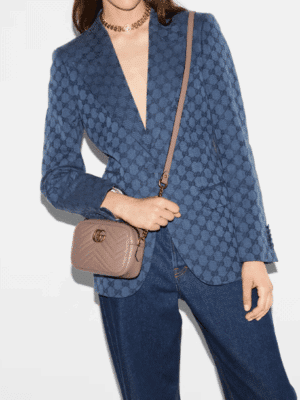 [구찌] GG 마몬트 마틀라세 미니 숄더백 핑크 448065