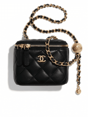 [샤넬] 미니 베니티백 램스킨 블랙 골드볼 체인 금장 AP1447