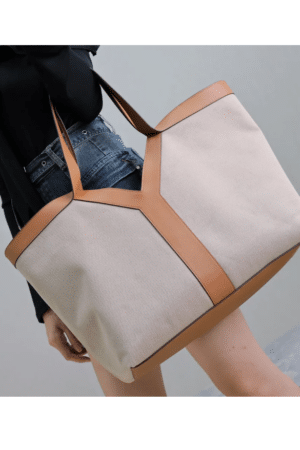 [생로랑] 캔버스와 가죽 소재의 y 토트 817602FAC7T9856