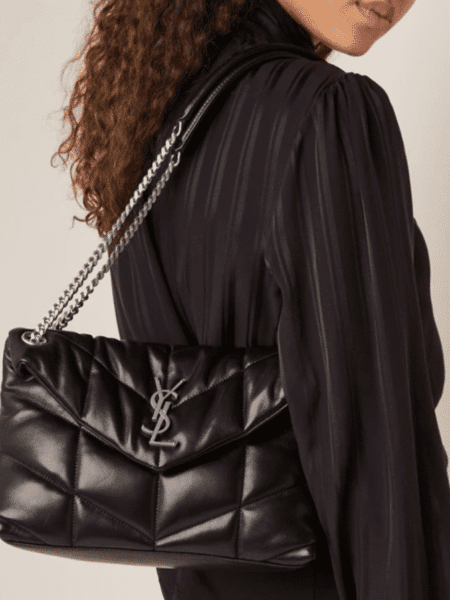 [생로랑] 푸퍼 스몰 숄더백 블랙 은장 577476