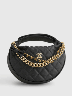 [샤넬] 파우치 그레인드 샤이니 카프스킨 & 골드 메탈 블랙 AP3943 B16288 94305