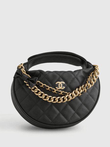 [샤넬] 파우치 그레인드 샤이니 카프스킨 & 골드 메탈 블랙 AP3943 B16288 94305