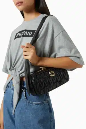 [미우미우] 마틀라세 나파 가죽 숄더백 블랙 5BC158_N88_F0002