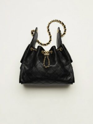 [샤넬] 25백 호보 스몰 블랙 캐비어 AS5293