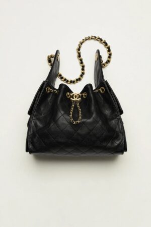 [샤넬] 25백 호보 스몰 블랙 캐비어 AS5293