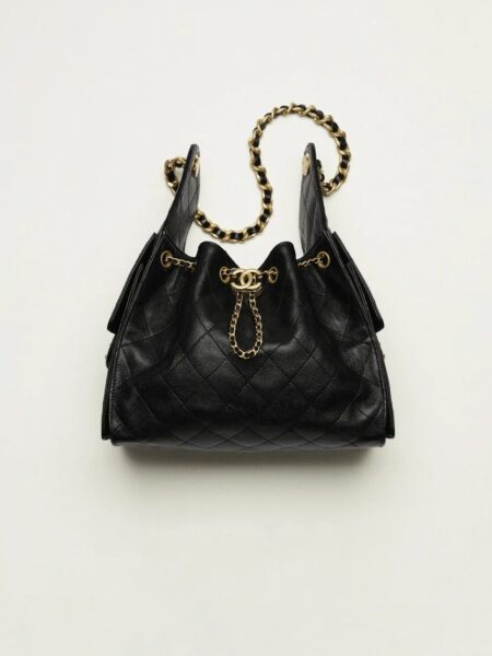 [샤넬] 25백 호보 스몰 블랙 캐비어 AS5293